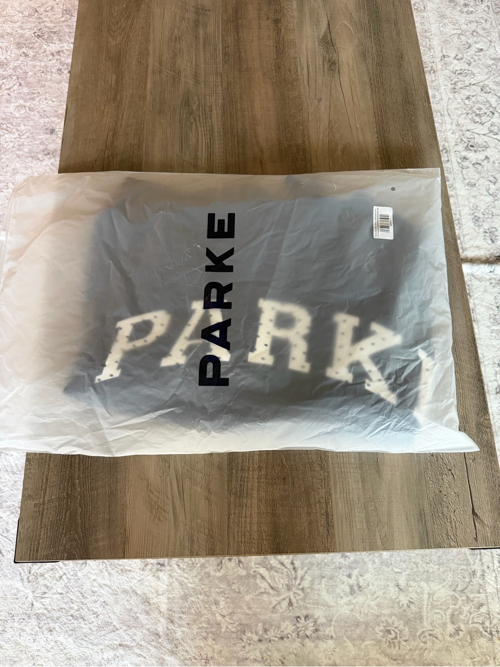 NIB PARKE Varsity Mockneck Sz S/M heritage *denim/white polka dot* - Picture 5 of 6